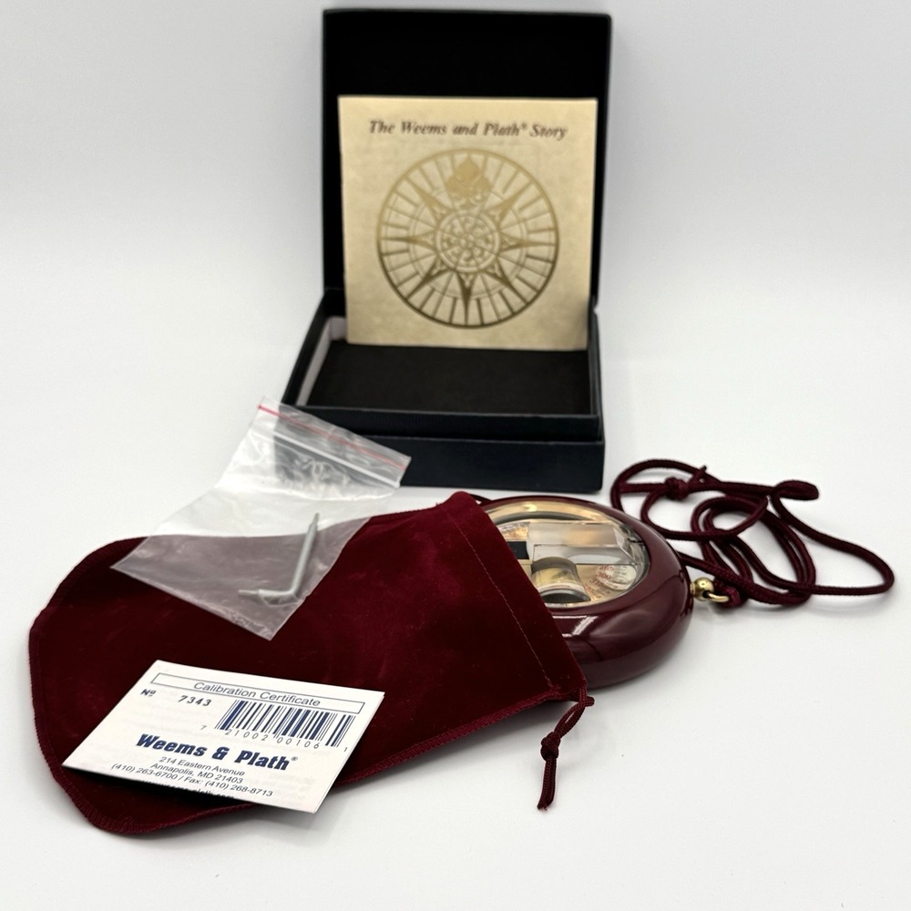 Weems & Plath 2003 Hand Bearing Compass w/‎ Box Calibration Cert Nautical Marine